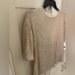 H&M Champagne Sequin Blouse